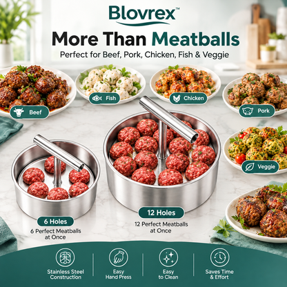 Blovrex™ 12-Hole Stainless Steel Meatball Maker