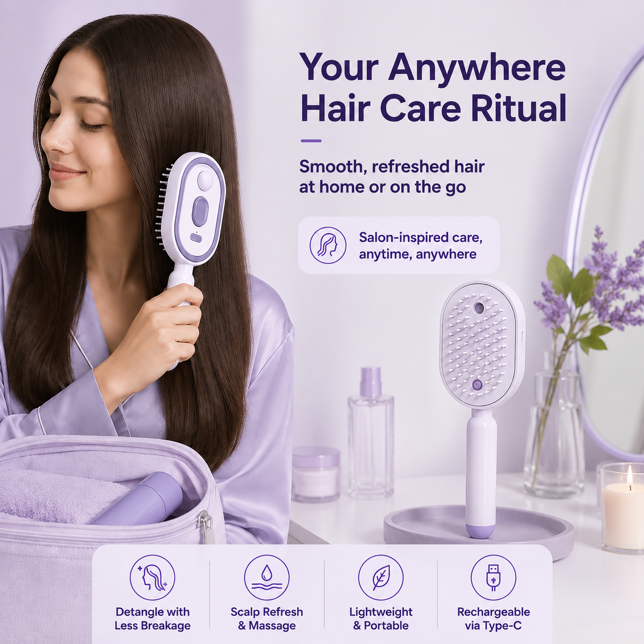 Blovrex™ 5-in-1 Mist Massage Hair Brush