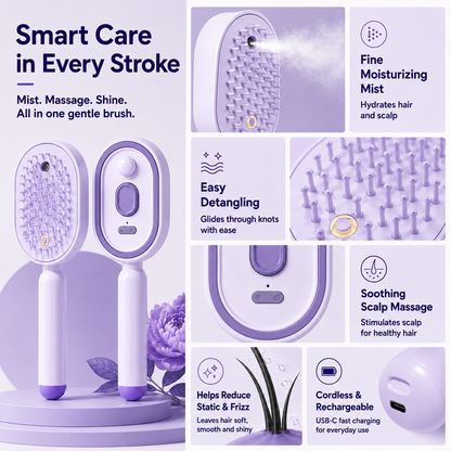 Blovrex™ 5-in-1 Mist Massage Hair Brush