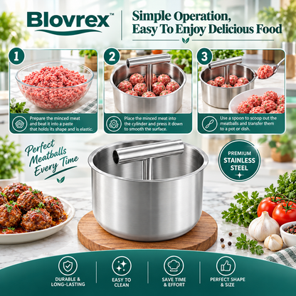 Blovrex™ 12-Hole Stainless Steel Meatball Maker